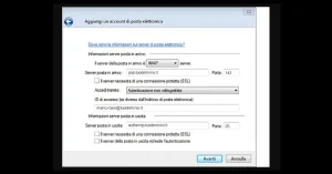 Configurazione email Register