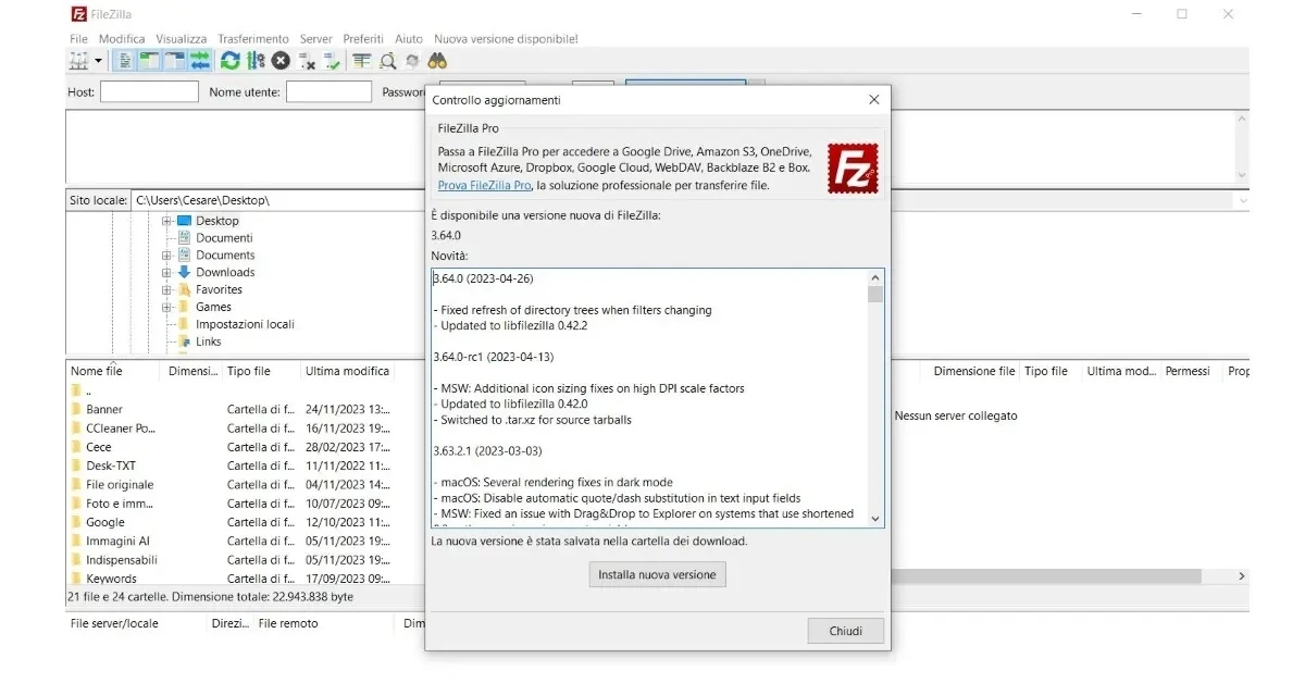 FileZilla Download Italiano